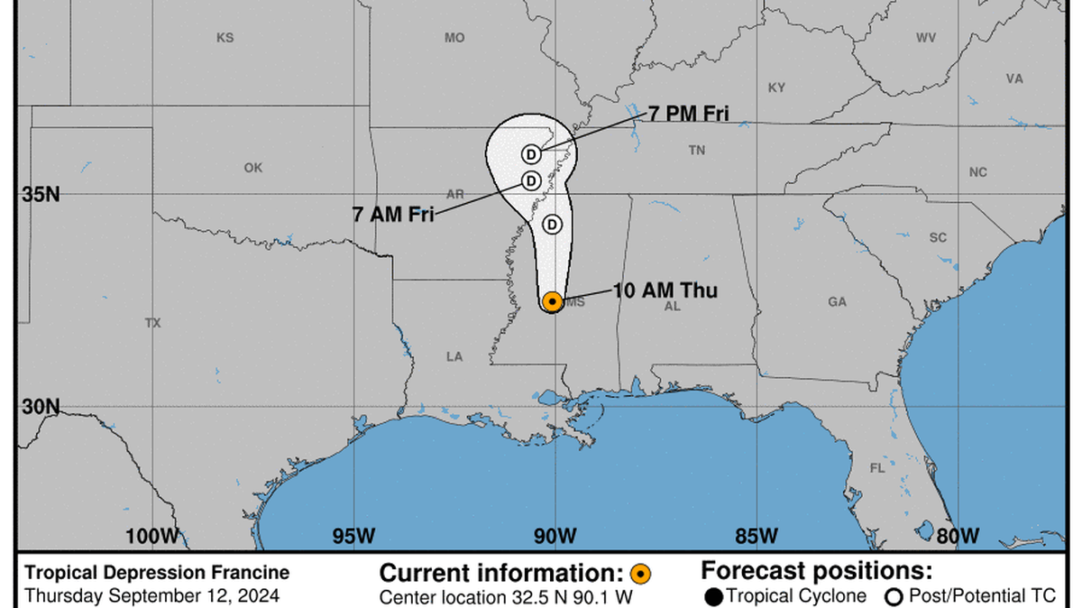 This graphic created by the National Weather Service/NCEP Weather Prediction Center (WPC) shows the projected path.
NATIONAL HURRICANE CENTER