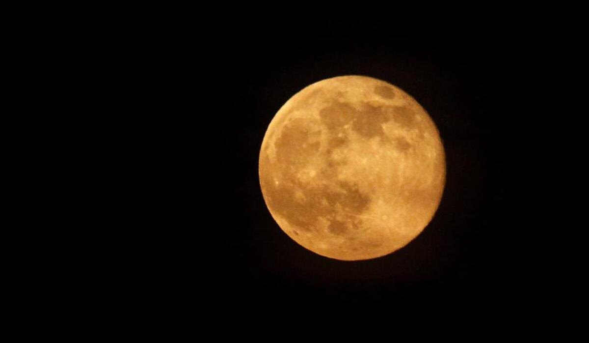 A supermoon makes its appearance over Gulfport on a Saturday night in 2014.