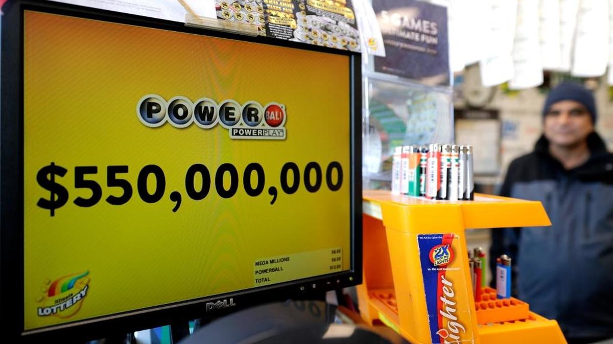 A Powerball lottery sign displays the lottery prizes at a convenience store Thursday, Jan. 4, 2018, in Chicago. An estimated $550 million jackpot is up for grabs on Saturday night's Powerball lottery drawing, making it potentially the 8th largest prize in the nation.