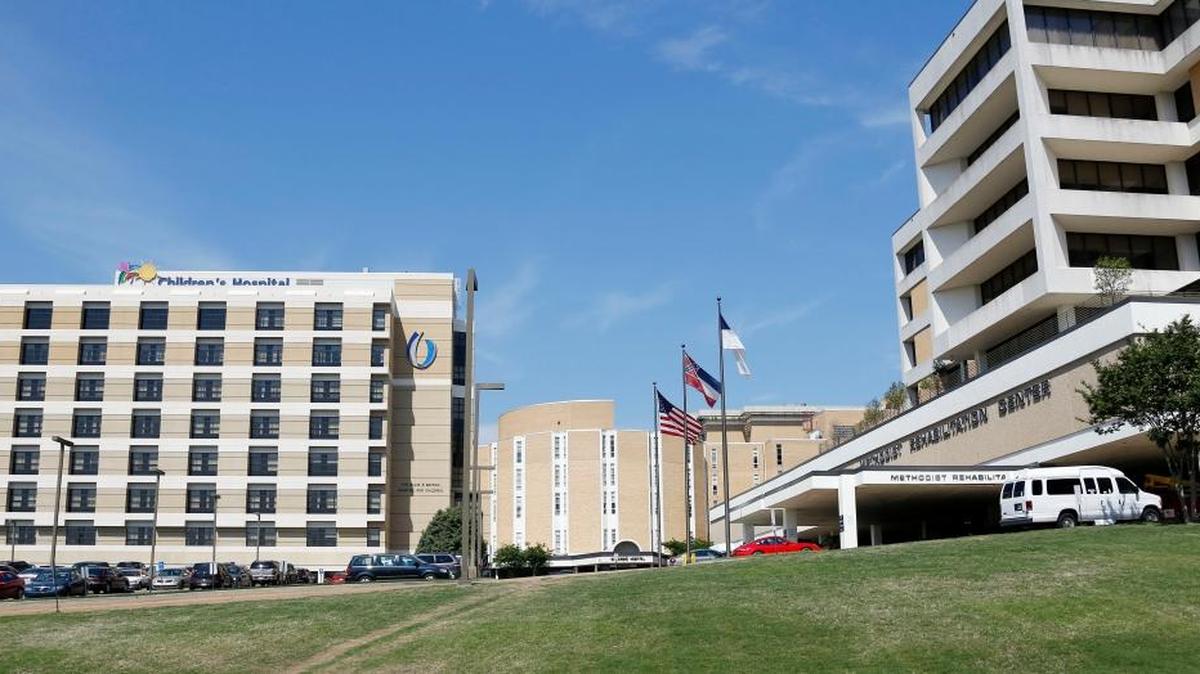 The children’s hospital wing of the University of Mississippi Medical Center, left, and the neighboring Methodist Rehabilitation Center in Jackson.