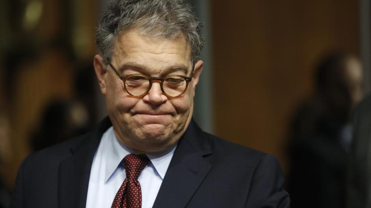 In this July 12, 2017 photo, Senate Judiciary Committee member Sen. Al Franken, D-Minn. arrives on Capitol Hill in Washington.