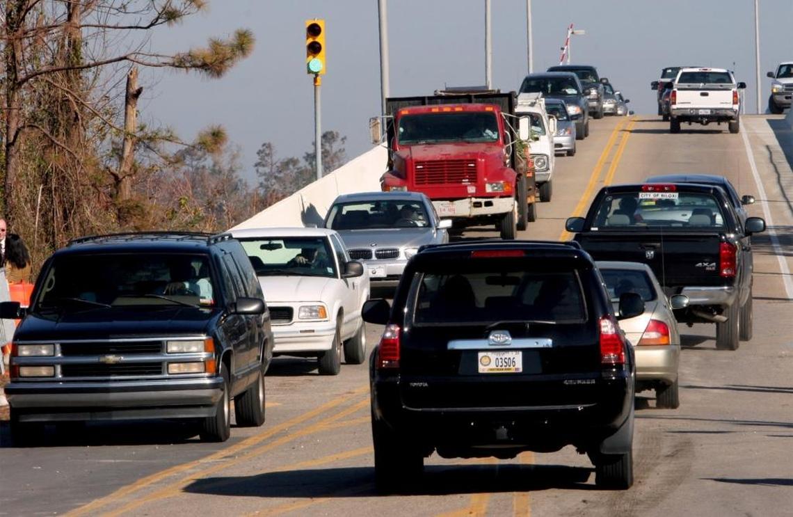 Traffic flows over the Popp’s Ferry Bridge in Biloxi in this file photo. Drivers had to detour to other bridges until repairs were made following the collapse of a span in 2009.