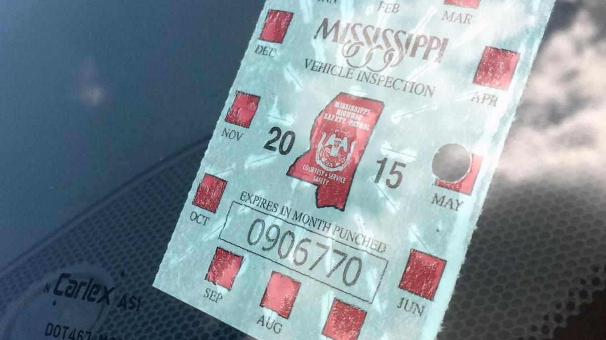 A 2015 Mississippi inspection sticker