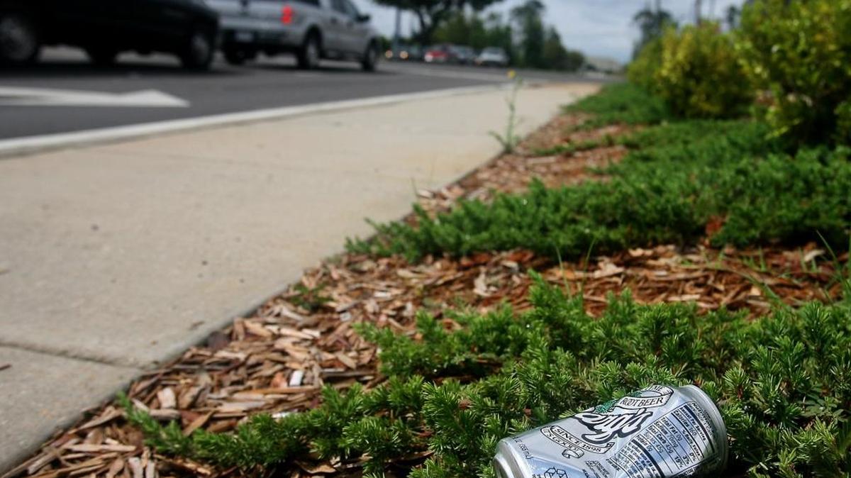 A discarded soda can on the side of Popps Ferry Road near the intersection of Pass Road in Biloxi. Litter and trash along the Coast's streets are an eyesore, especially when trying for a good first impression to visitors.