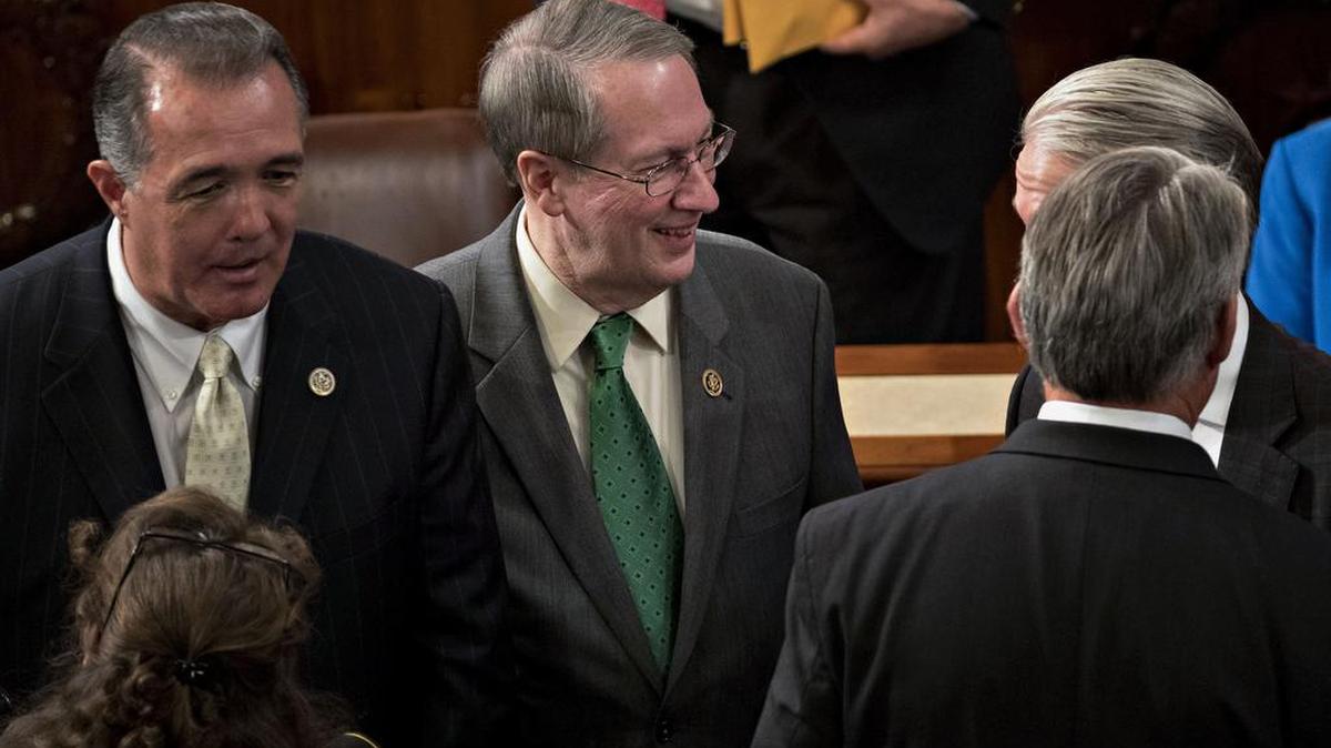 Representative Bob Goodlatte, a Republican from Virginia and chairman of the House Judiciary Committee, walks in the House Chamber at the U.S. Capitol in Washington, D.C., U.S., on Tuesday, Jan. 3, 2017. House Republicans dropped their bid to weaken the independent Office of Congressional Ethics after President-elect Donald Trump blasted the move as counter to his call to "drain the swamp" of corruption in Washington.