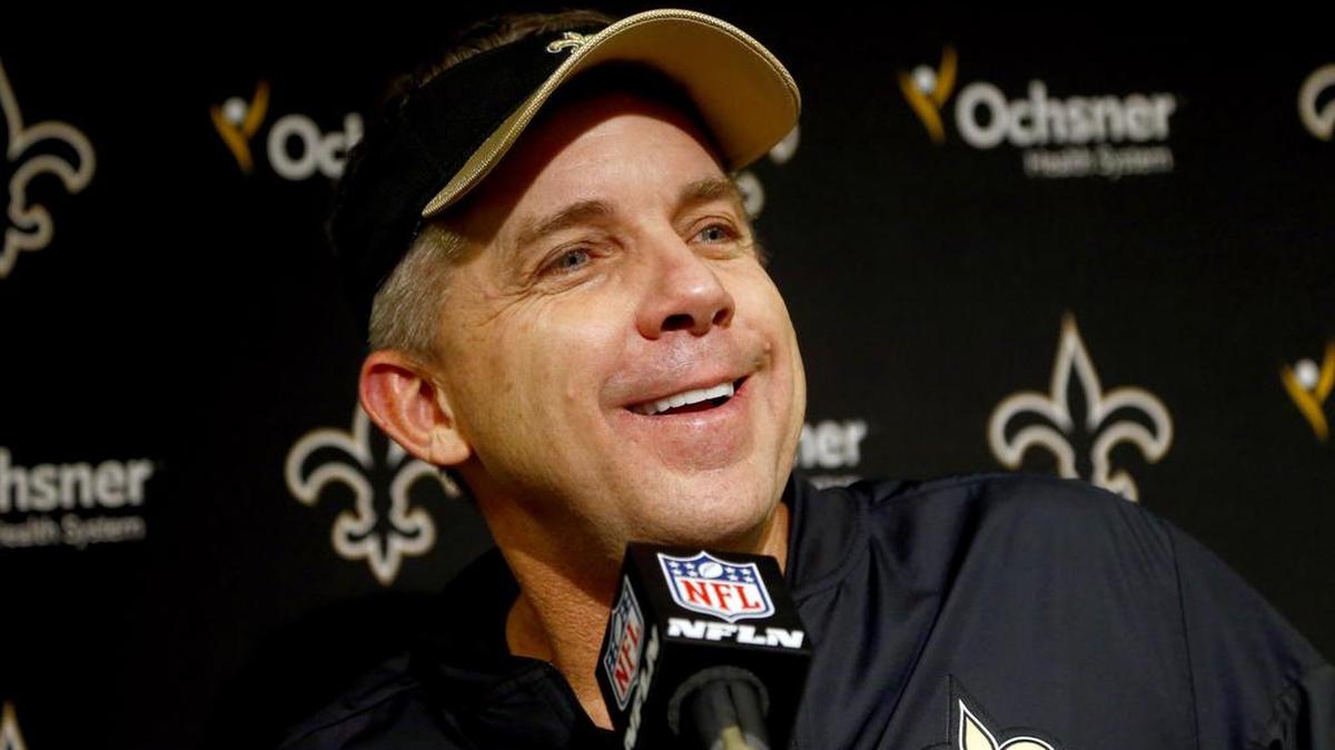 New Orleans Saints head coach Sean Payton speaks after an NFL football game against the Arizona Cardinals, Sunday, Dec. 18, 2016, in Glendale, Ariz. The Saints won 48-41.