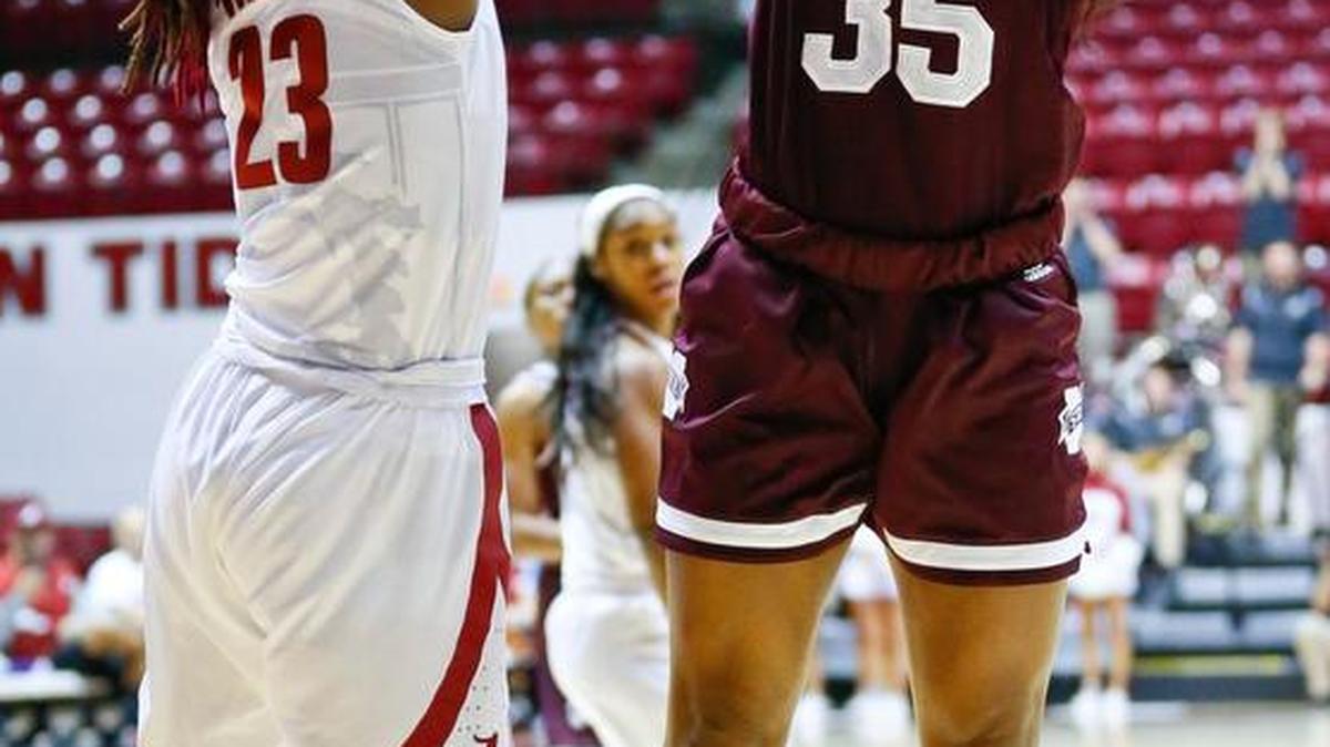 The scoring average for Mississippi State’s Victoria Vivians, right, is exactly the same as last season at 17.1 points per game, but her efficiency is better, her assist rate has nearly doubled and she’s tied for the team lead in steals.