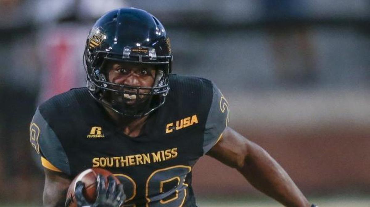 Southern Miss running back T'Rod Daniels carries during the game against Charlotte at Roberts Stadium on Nov. 18..