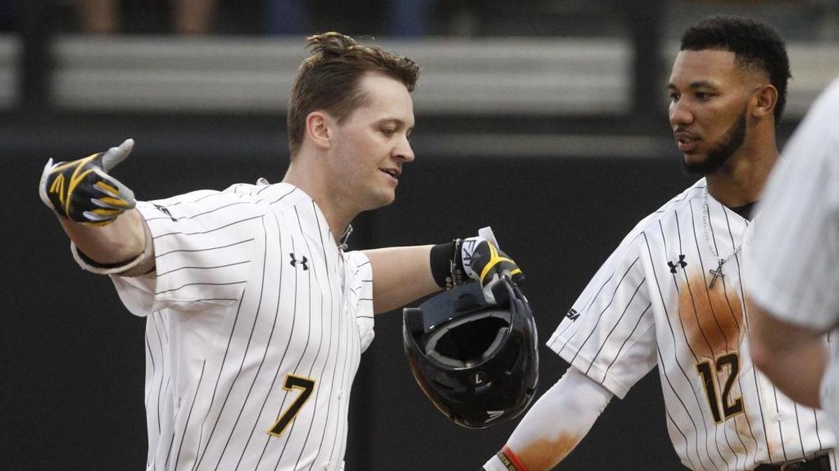 Southern Miss second baseman Matt Guidry celebrates after hitting a solo home run against Mississippi State during the fifth inning of their game at Pete Taylor Park in Hattiesburg on Feb. 16, 2018.