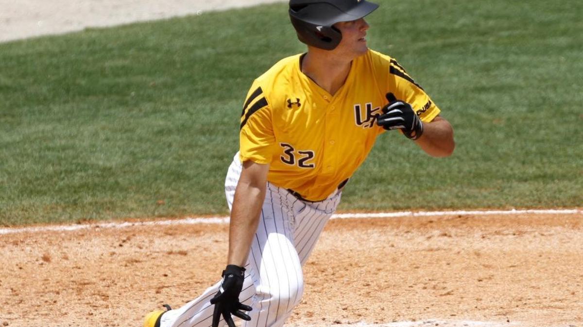 Matt Wallner of Southern Miss hits a double during Saturday afternoon’s Southern Miss-Charlotte game during the Conference USA tournament at MGM Park in Biloxi.
