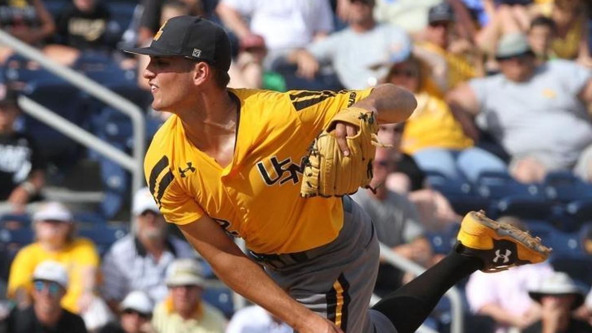 Southern Miss right-hander Matt Wallner throws in relief against Rice during the ninth inning of the Conference USA USA tournament championship game at MGM Park in Biloxi on May 28, 2017.