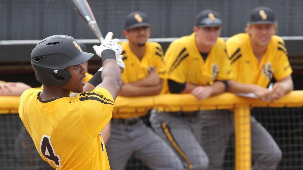 Southern Miss senior Tracy Hadley, a Pascagoula native, watches his 3-run home run against South Alabama during the fifth inning of their NCAA Regional baseball game at Pete Taylor Park in Hattiesburg on Sunday.