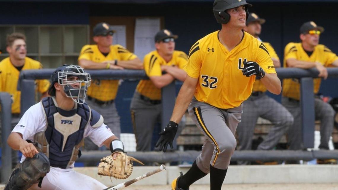Southern Miss center fielder Matt Wallner watches his solo home run to give the team a 2-0 lead over Rice during the fourth inning of their C-USA tournament championship game at MGM Park in Biloxi on May 28.
