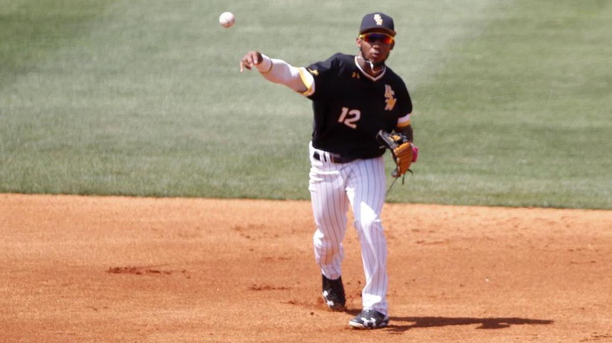 Southern Miss shortstop LeeMarcus Boyd throws to first after fielding a ground ball against Old Dominion.