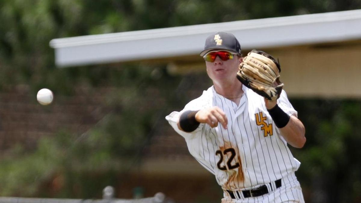 Southern Miss third baseman Taylor Braley throws to first after fielding a ground ball during USM - UIC baseball game at the Hattiesburg Regional Tournament, Friday, June 2, 2017. Braley will likely be USM’s starting pitcher on Saturday against the winner of South Alabama and Mississippi State.