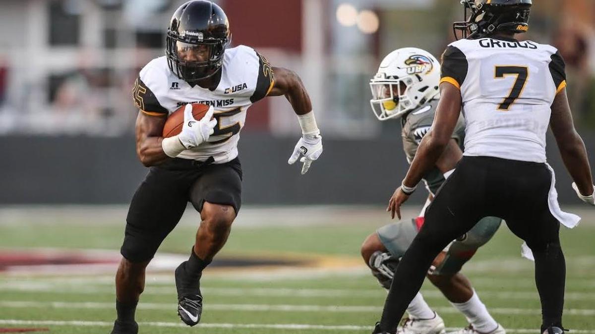 Southern Miss senior running back Ito Smith takes off for a 27-yard touchdown run against Louisiana-Monroe on Saturday in in Monroe, La.