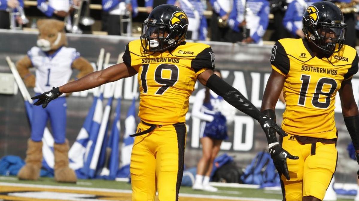 Southern Miss cornerback Curtis Mikell celebrates a play on defense during the Sept. 2 season opener against Kentucky in Hattiesburg.