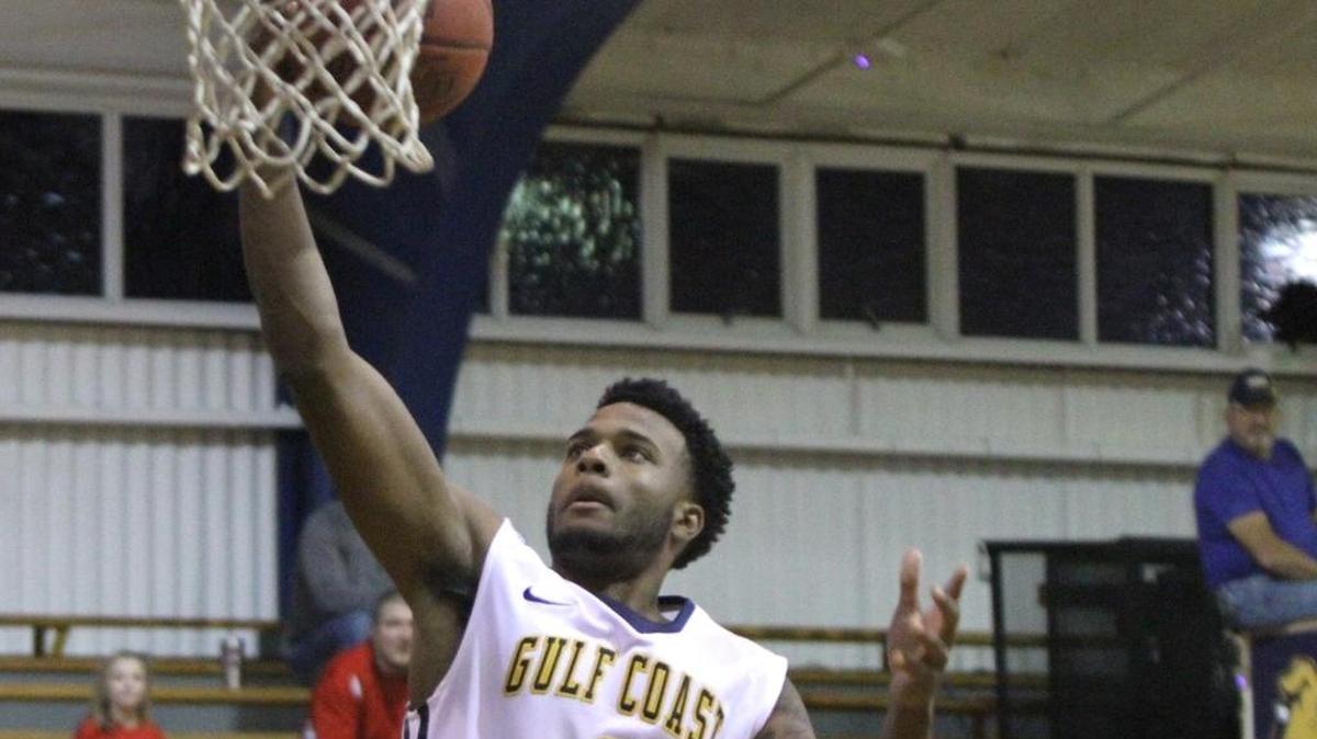 MGCCC guard Jaylen Peters puts up a layup against Baton Rouge CC during the first half their Thanksgiving Classic game in Perkinston on Monday Nov. 21, 2106.