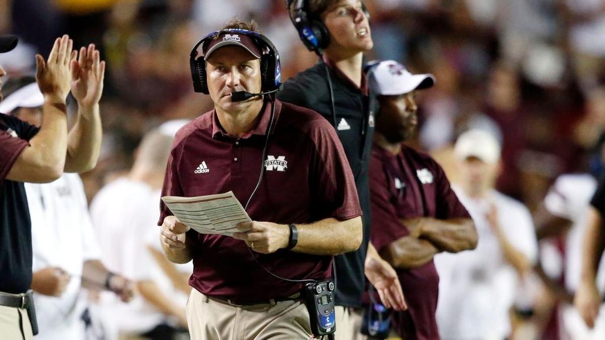 Mississippi State head coach Dan Mullen walks on the sideline in the second half of a game against LSU in Baton Rouge, La., Saturday.