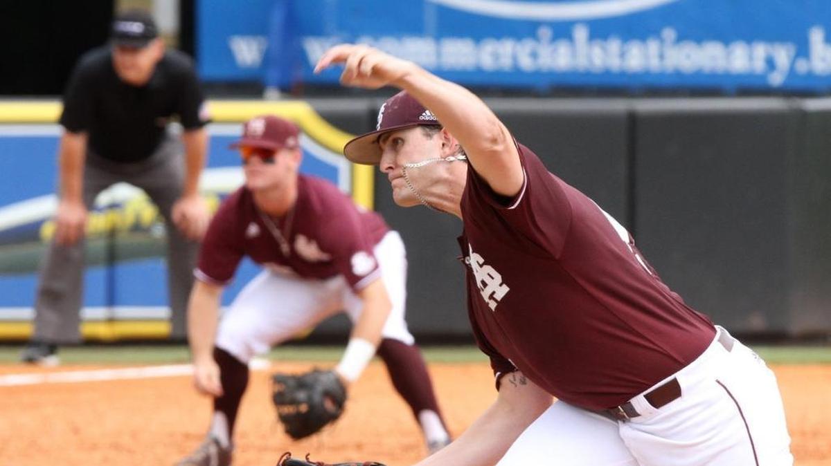 Mississippi State pitcher Konnor Pilkington throws against Illinois-Chicago during the first inning of their NCAA Regional baseball game at Pete Taylor Park in Hattiesburg on Sunday. Pilkington recently accepted an invite to play for Team USA this summer