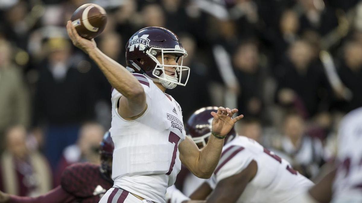 Mississippi State quarterback Nick Fitzgerald (7) hopes the Bulldogs can end the season on a winning note. MSU hosts UMass Saturday.