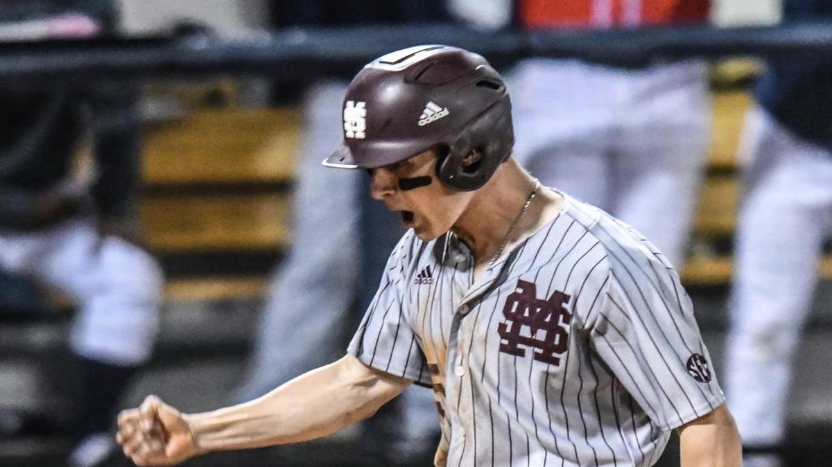 Mississippi State's Jake Mangum helped the Bulldogs sweep Ole Miss in Oxford.
