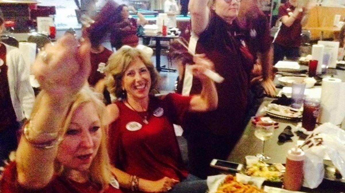 Mississippi State fans applaud the Lady Bulldogs’ season after their Sunday night loss in the national championship game to South Carolina.