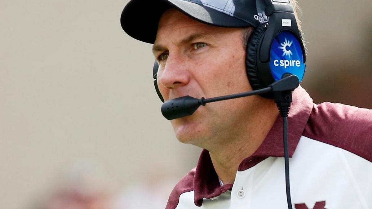 Mississippi State head coach Dan Mullen looks on during the Texas A&M game in Starkville Saturday. Mississippi State won 35-28. (AP Photo/Rogelio V. Solis)