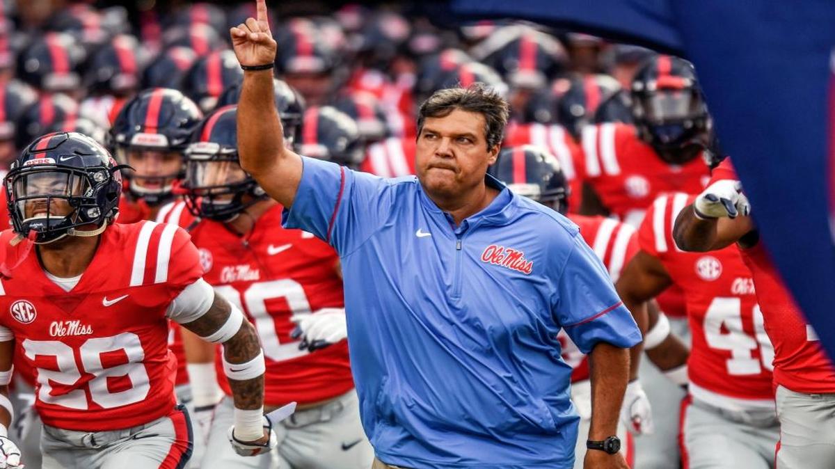 Ole Miss coach Matt Luke leads the Rebels against top-ranked Alabama Saturday night at Bryant Denny Stadium.