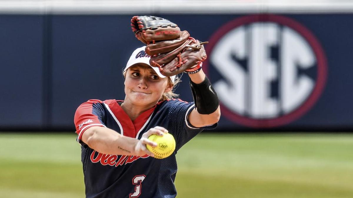 Ole Miss’ Kaitlin Lee (3) pitches against Arizona State during the NCAA regional softball tournament at the Ole Miss Softball Complex in Oxford, Miss. on Saturday.