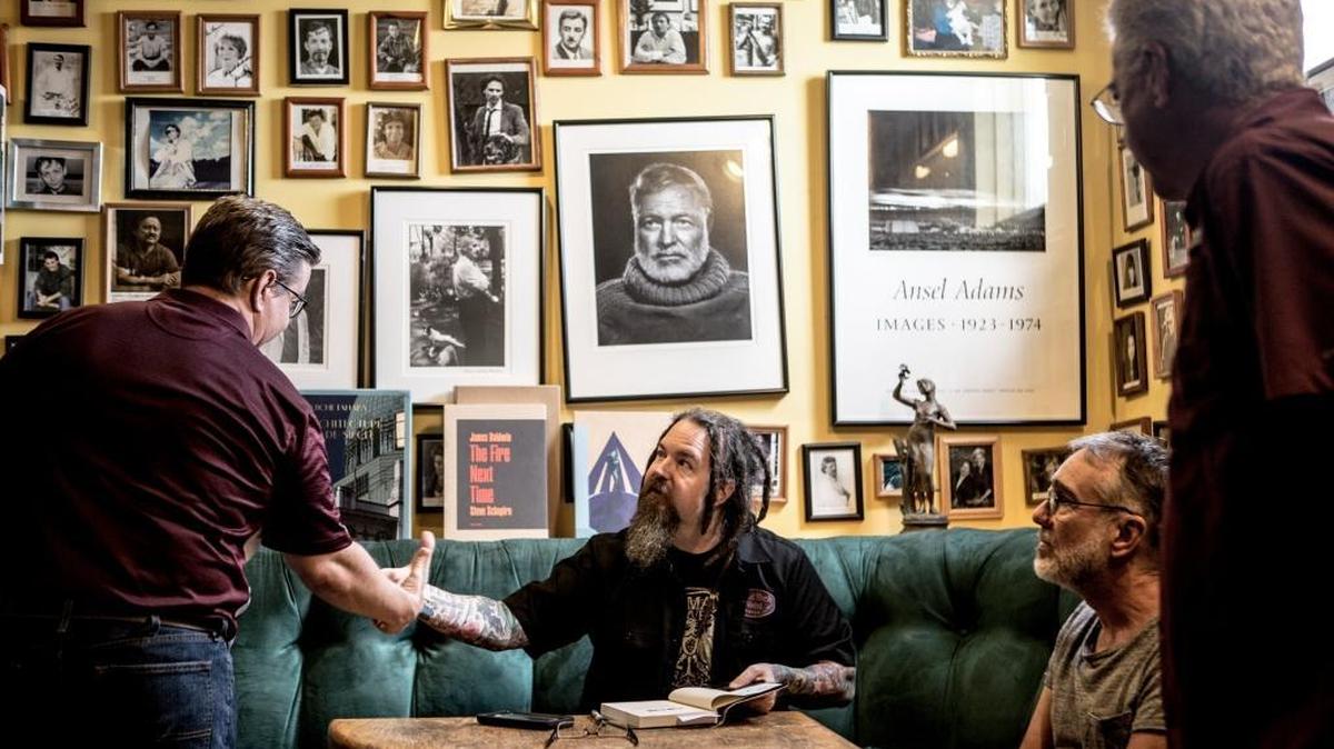 Steve Robertson hangs out with fans while at a book signing at Lemuria Books in Jackson, Mississippi.