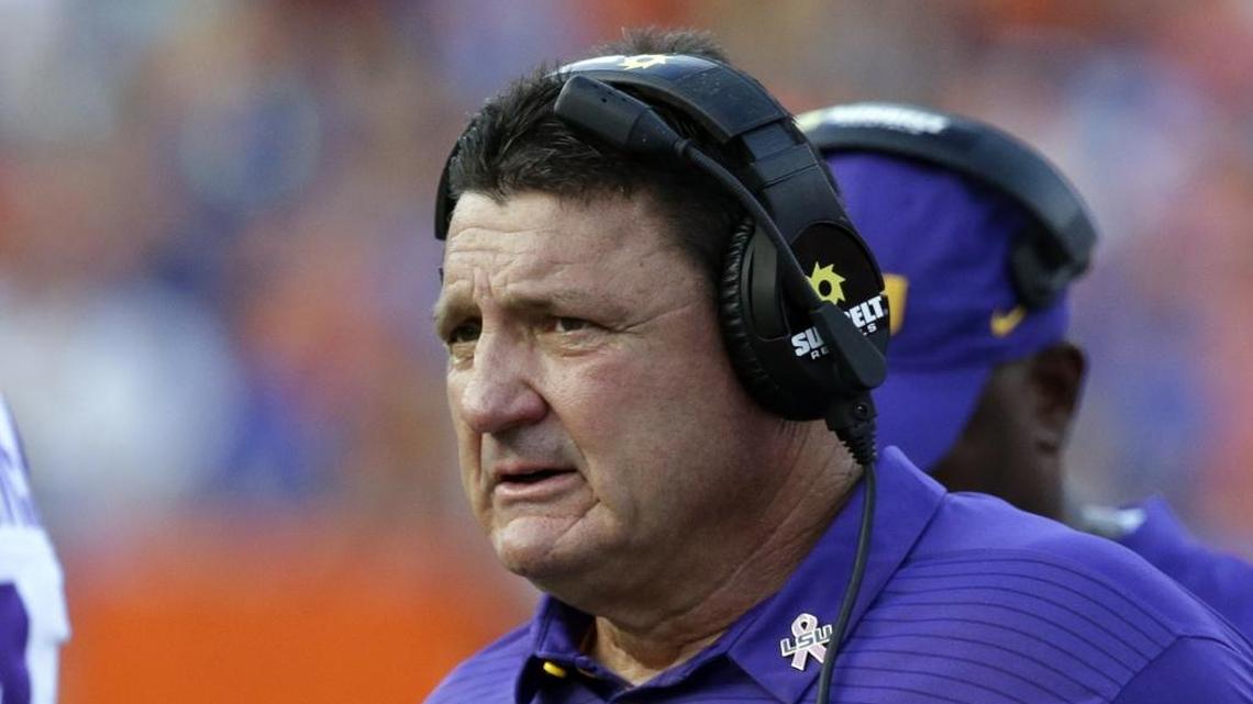 Which QB is starting for LSU this season? Ed Orgeron is keeping mum.