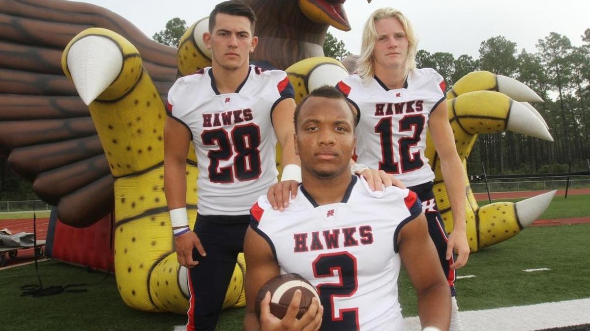 Hancock High wide receivers Chase McDonald and Brooks Rayburn will compliment the ground game set buy running back Marquis Cherry. HHS visited South Jones on Friday.