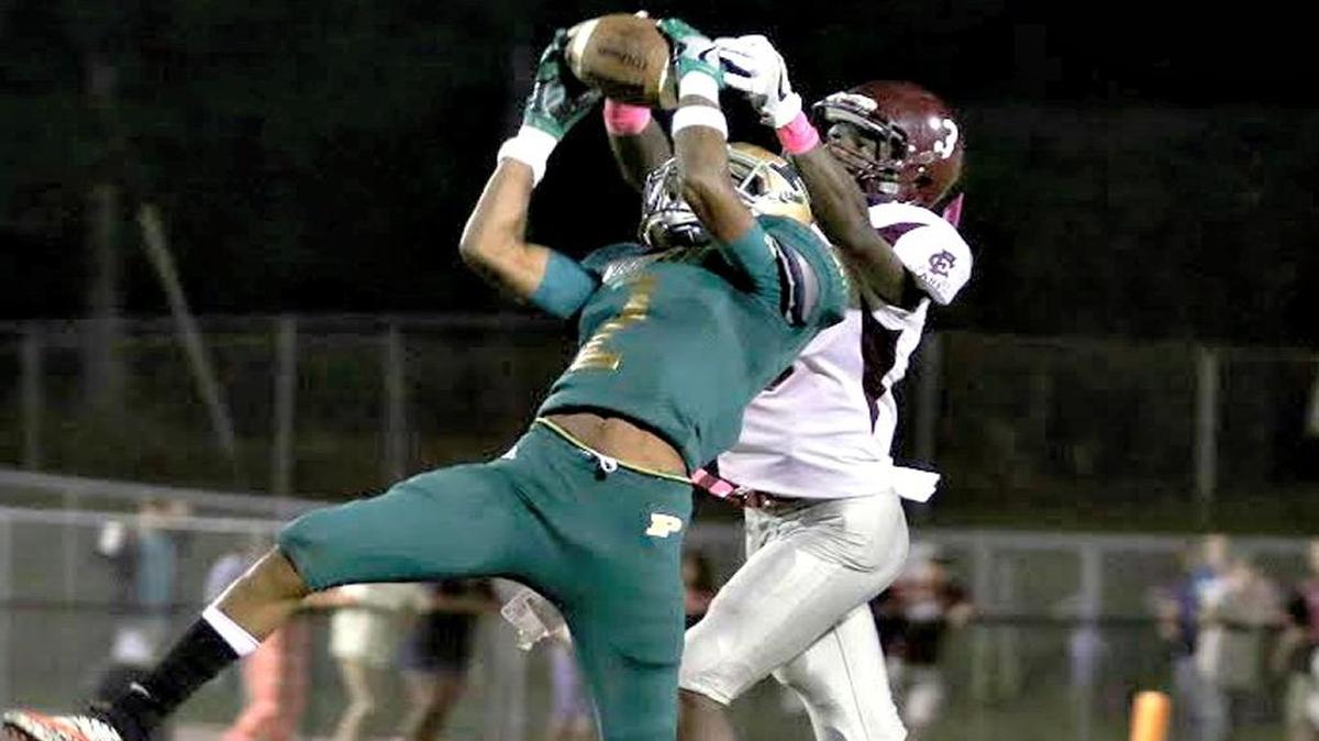 Poplarville defensive back Ariteaus Johnson comes up with the interception.