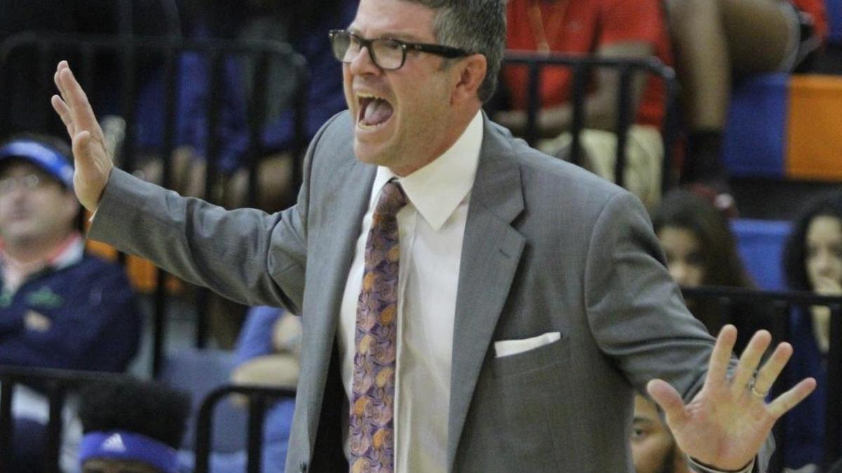 Gulfport coach Owen Miller yells instructions to his team during the second quarter of their game against Biloxi at Bert Jenkins gym in Gulfport on Friday, Jan. 20, 2017. GHS eliminated Terry on Tuesday to open the 6A playoffs.