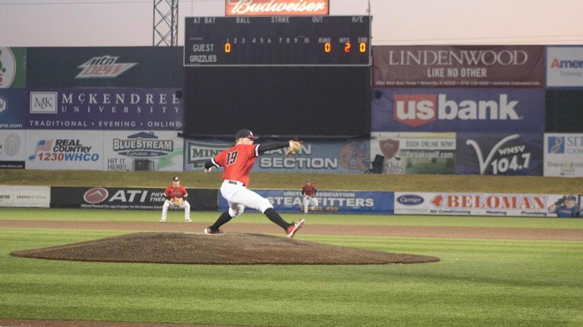 Former West Harrison ace Jacques Pucheu pitches for Austin Peay against South Dakota State on Saturday. Pucheu struck out nine in 5 1/3 innings.