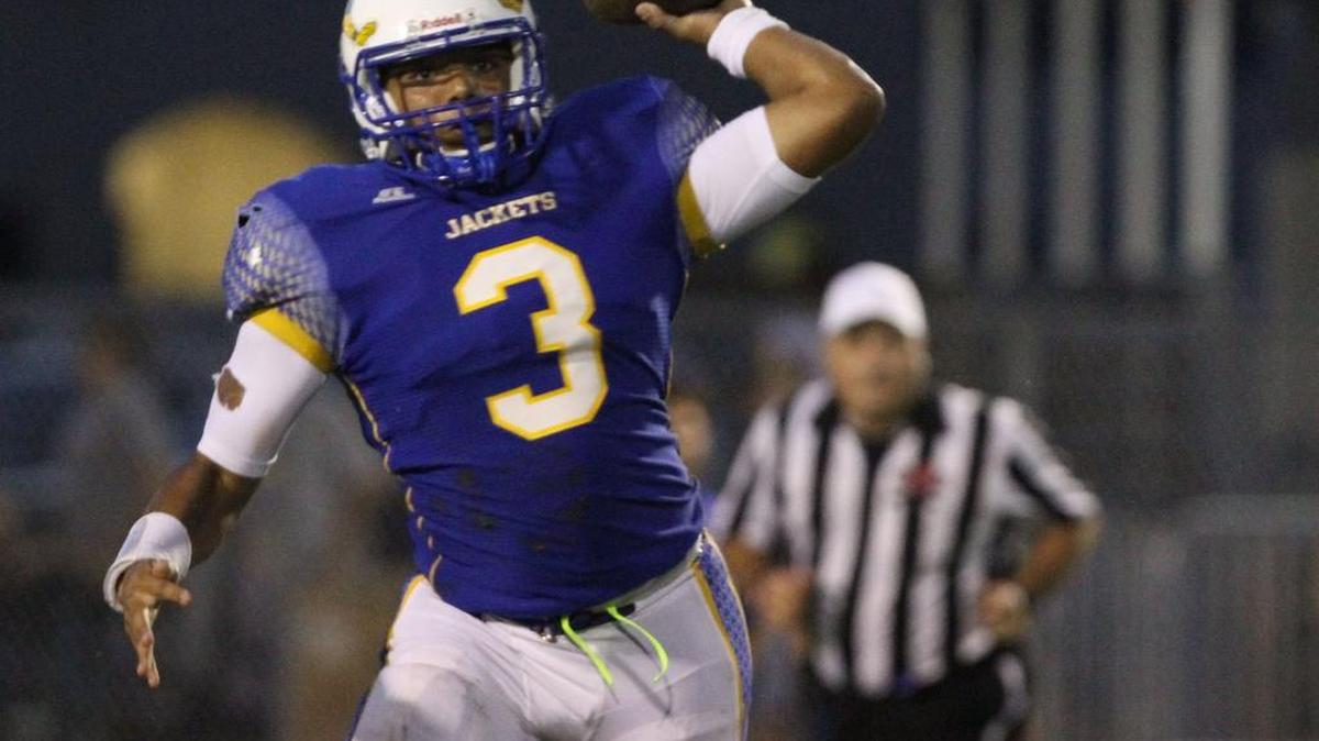 St. Martin quarterback Wayne Overman III throws the ball during the first quarter of their game against Gulfport at Yellow Jackets Stadium in St. Martin on Friday, Sept., 23, 2016. St. Martin hosted Hancock on Friday.