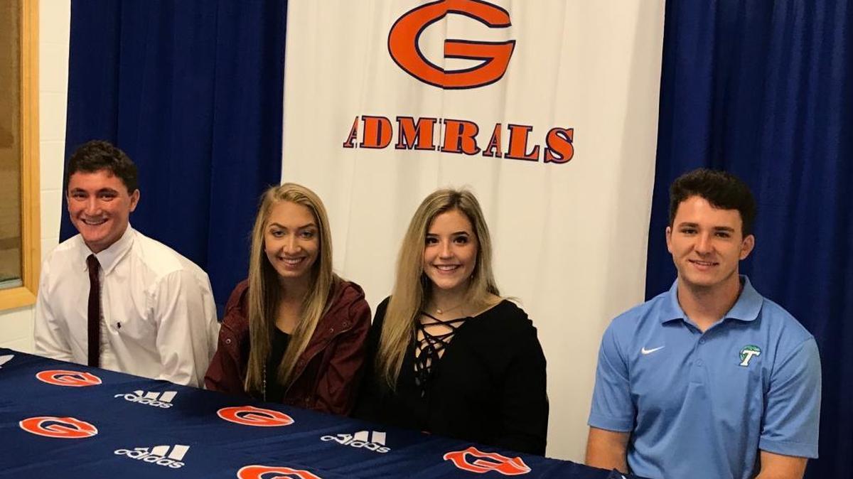 Gulfport had four players sign college scholarships on Wednesday, Gabe Lacy (Jones County Junior College, baseball), Leanna Pittman (Pearl River Community College, soccer), Alexis Arnoult (Louisiana-Lafayette, soccer) and Blake Johnson (Tulane, baseball).
