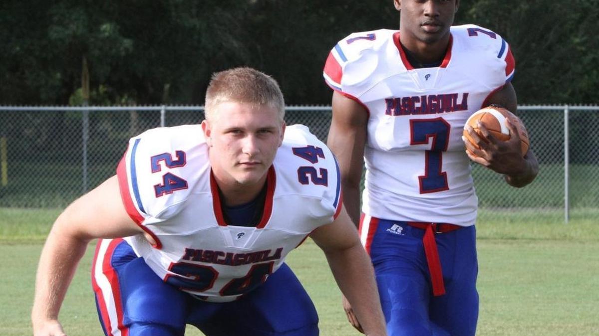 Pascagoula High School running backs Adam Panni and Dalvin Abney.