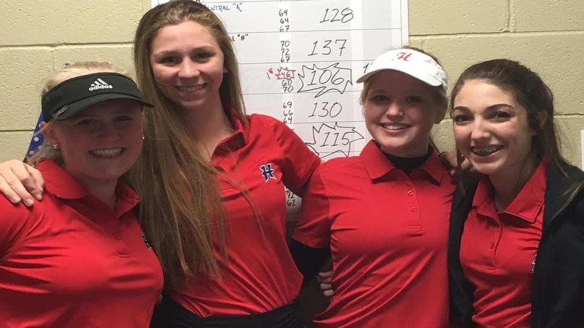 Hancock’s girls golf team - consisting of Katelynn Altese, Karringten Perkins, Izzy Scardino and Hannah Davis - claimed the 2017 Millbrook Invitational, hosted at the Diamondhead Country Club on Thursday.