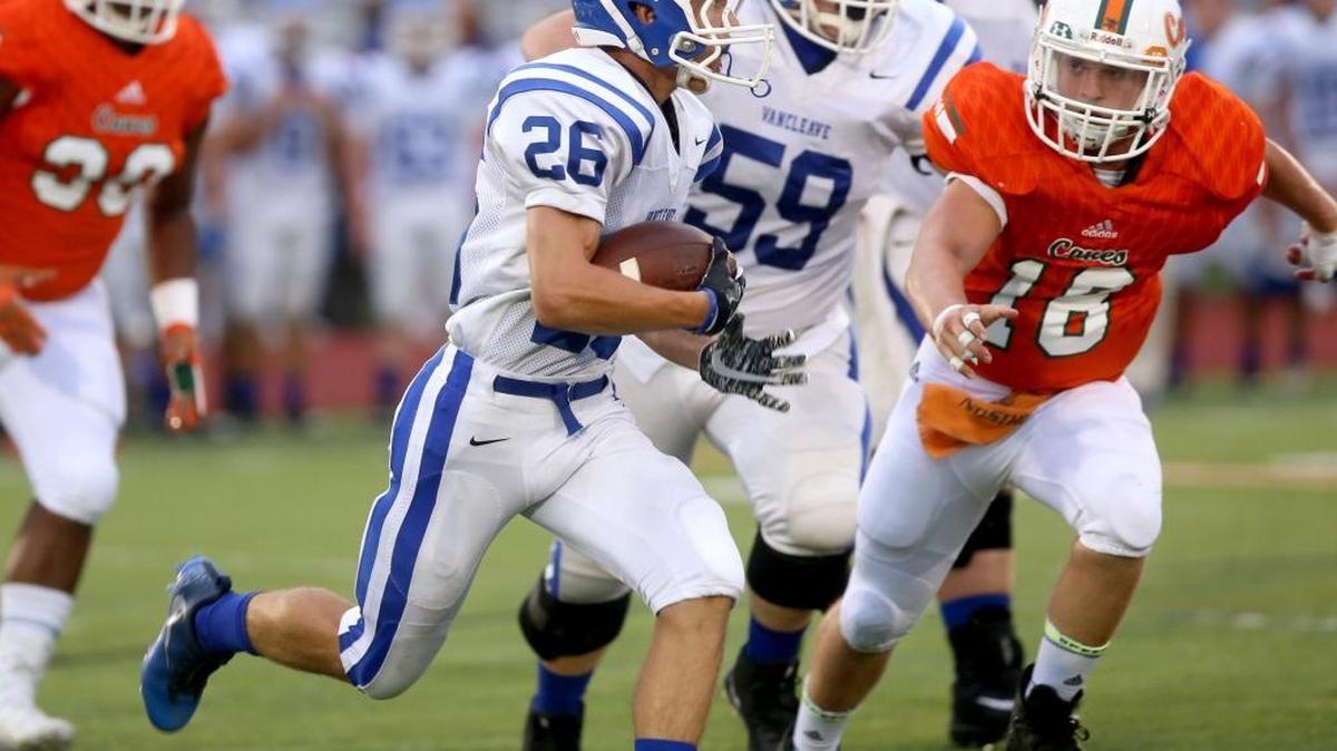 Vancleave's C.J. Johnson runs the ball against West Harrison on Friday, August 25, 2017, at West Harrison High.