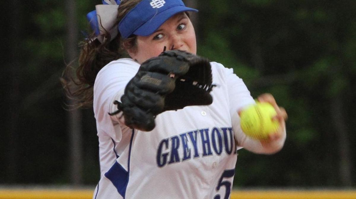 Ocean Springs pitcher Kylie Taylor throws against George County during the first inning of their game at Jack B. Hughes Field in Ocean Springs on Tuesday, April 11, 2017. Taylor recently decommitted from Missouri in the hopes of staying closer to home.