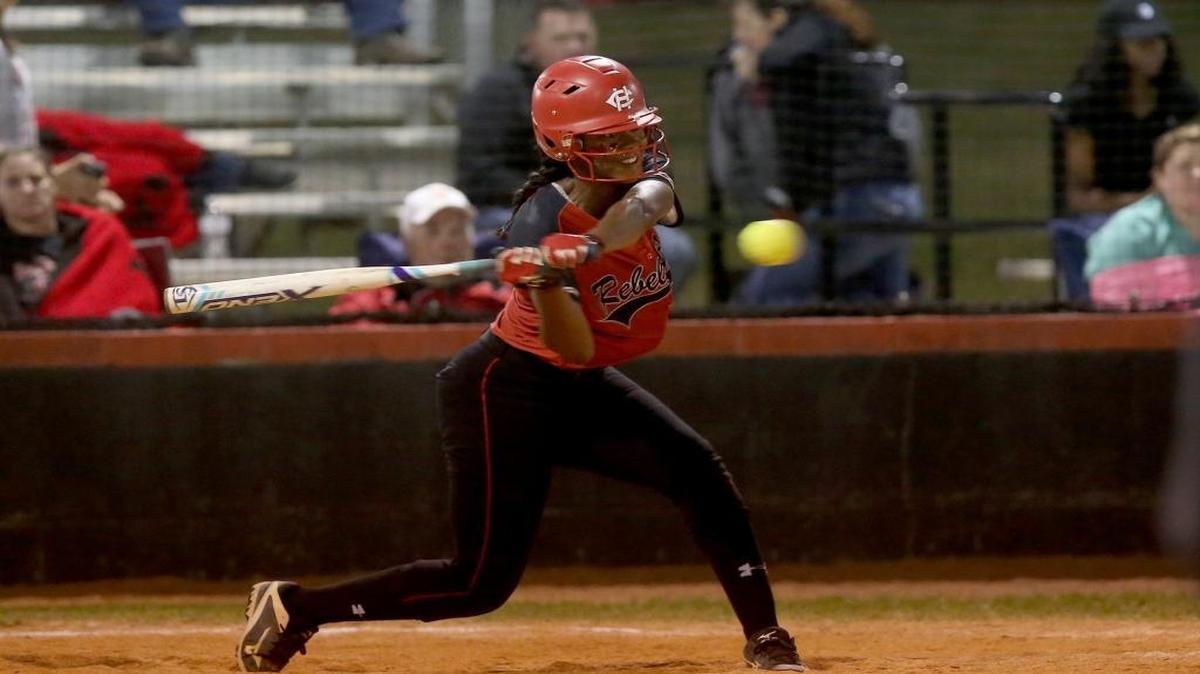Harrison Central's Amari Ramsey helped the Red Rebelettes sweep two games at Brandon Saturday to clinch a berth in the 6A state title series next week.