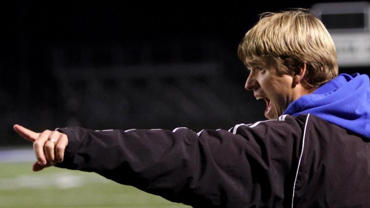 Gulfport head soccer coach Henrik Madsen gives instructions to his players during the first half of their 6A South State championship match against Ocean Springs at Greyhound Stadium in Ocean Springs in 2012. Gulfport topped Resurrection 5-0 on Thursday.