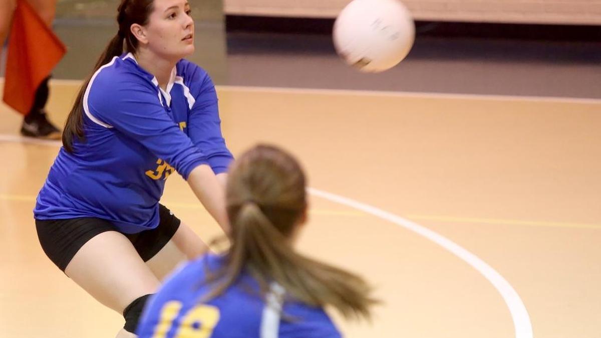 St. Martin's Shelby Gruich hits the ball while competing against Resurrection on Tuesday, August 30, 2016, in Pascagoula. Gruich helped lift St. Martin past St. Patrick on Tuesday.
