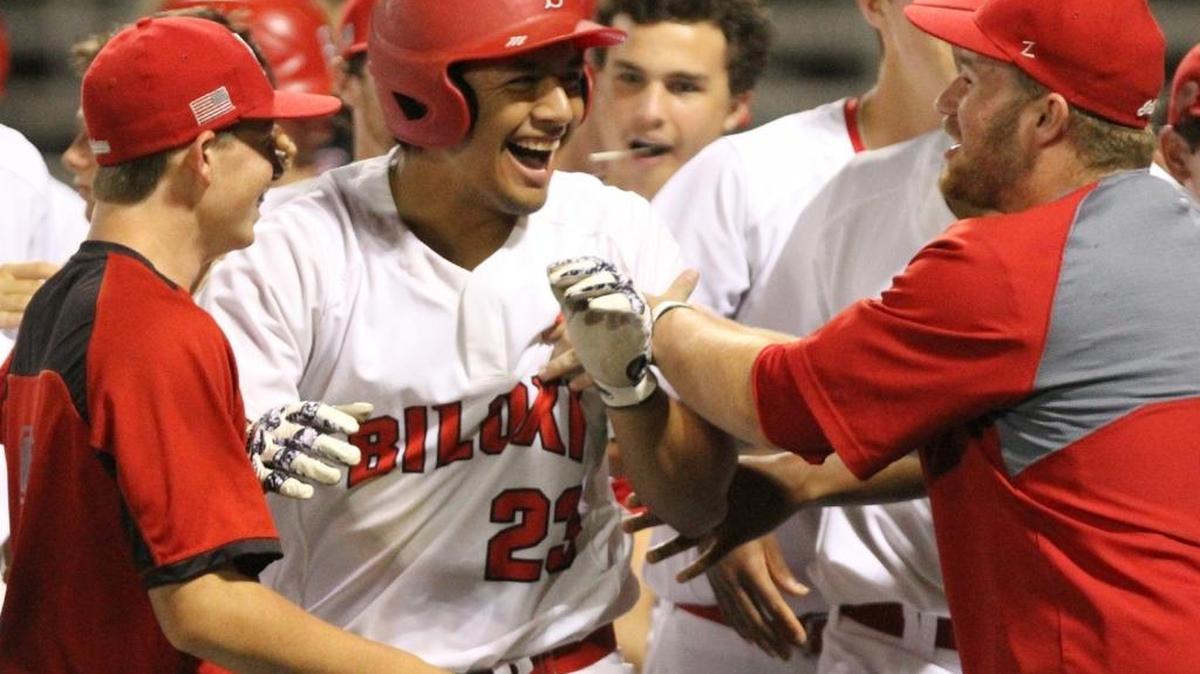Biloxi's Gabe Garza celebrates a solo home run with his teammates during the third inning of their home game against Gulfport on March 28. Garza will be one of the participants in this year’s South Mississippi All-Star Classic, hosted at West Harrison.