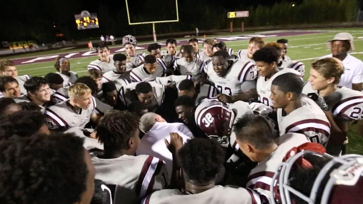 Picayune players celebrate after their victory over Gulfport. The MHSAA, MAC and New Orleans Saints have partnered to develop the Mr. Football award, which will honor the state’s top player each year.