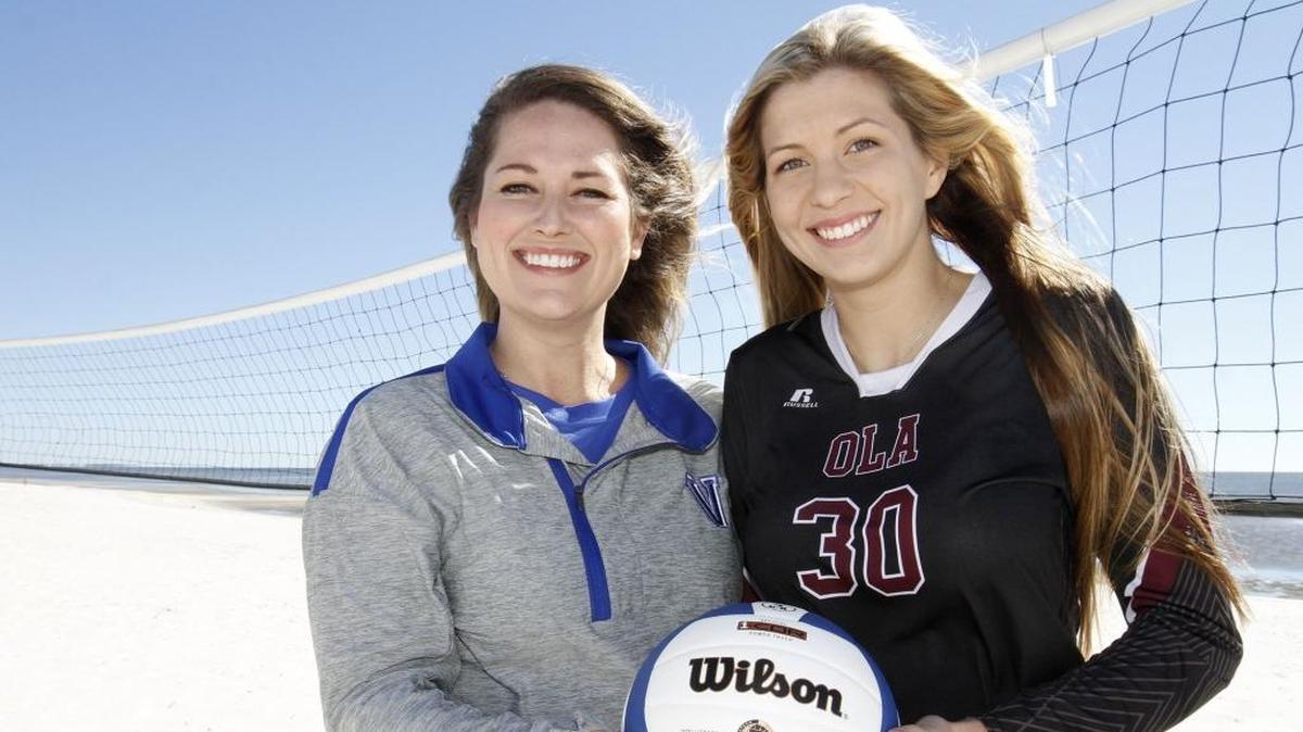 Sun Herald All South Mississippi Volleyball Coach of the Year Haley Chatham of Vancleave and Player of the Year Emma Funk of Our Lady Academy.