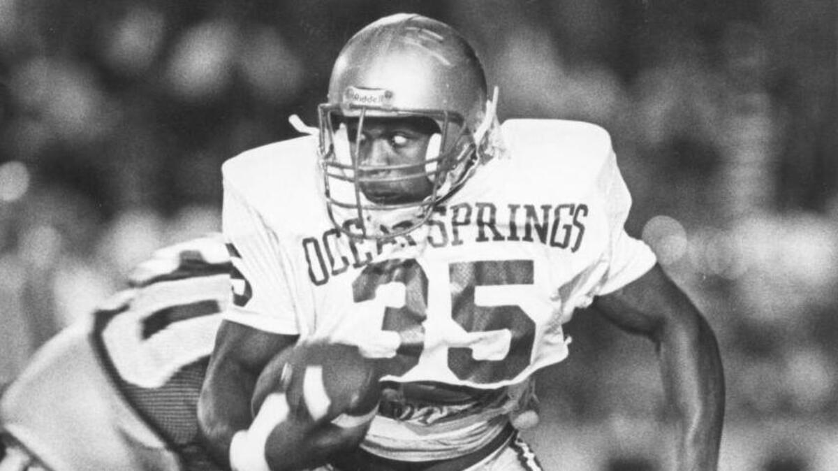 Irving Spikes was an all-state football player for Ocean Springs High School, gaining more than 3,000 yards from 1986-88.