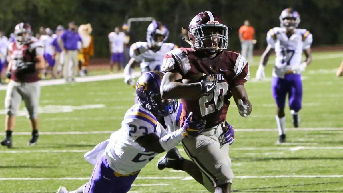 Picayune running back Shaun Anderson scores a touchdown against Hattiesburg. The Maroon Tide hosts Laurel in a first-round Class 5A state playoff game Friday at Lee-Triplett Stadium.